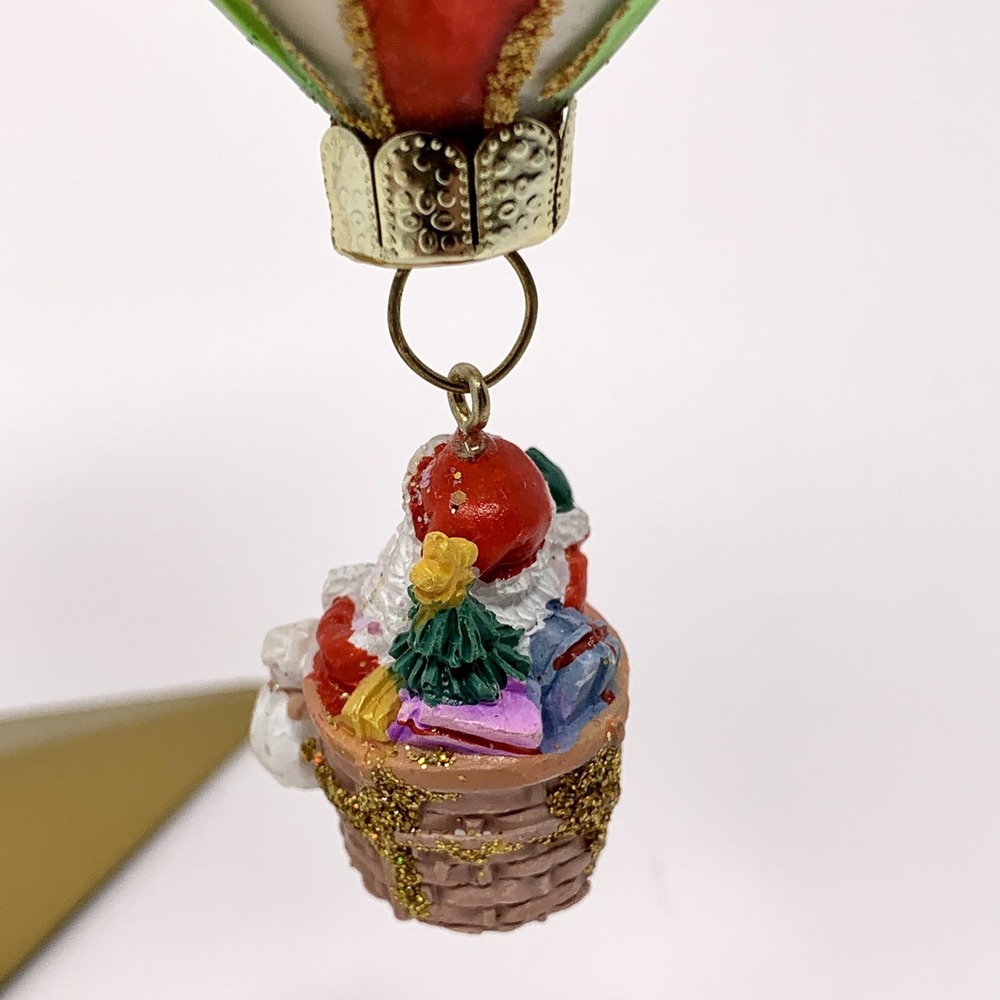 Blown Glass 6" Hot Air Balloon Ornament Rome/Roma Italy Travel w Basket & Santa - Picture 5 of 9